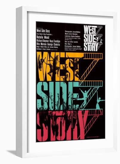 West Side Story, German Movie Poster, 1961-null-Framed Art Print