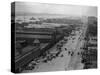 West Street with Piers and Warehouses, New York-null-Stretched Canvas