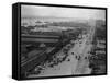 West Street with Piers and Warehouses, New York-null-Framed Stretched Canvas