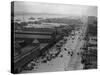 West Street with Piers and Warehouses, New York-null-Stretched Canvas