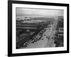 West Street with Piers and Warehouses, New York-null-Framed Photographic Print