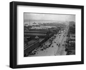 West Street with Piers and Warehouses, New York-null-Framed Photographic Print