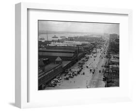 West Street with Piers and Warehouses, New York-null-Framed Photographic Print