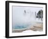 West Thumb Geyser Basin Winter Landscape with Geothermal Spring, Yellowstone National Park, UNESCO -Kimberly Walker-Framed Photographic Print