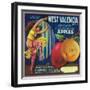 West Valencia Apple Crate Label - Watsonville, CA-Lantern Press-Framed Art Print
