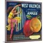 West Valencia Apple Crate Label - Watsonville, CA-Lantern Press-Mounted Art Print