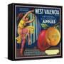 West Valencia Apple Crate Label - Watsonville, CA-Lantern Press-Framed Stretched Canvas