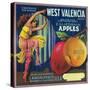 West Valencia Apple Crate Label - Watsonville, CA-Lantern Press-Stretched Canvas