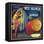 West Valencia Apple Crate Label - Watsonville, CA-Lantern Press-Framed Stretched Canvas