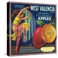 West Valencia Apple Crate Label - Watsonville, CA-Lantern Press-Stretched Canvas