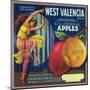 West Valencia Apple Crate Label - Watsonville, CA-Lantern Press-Mounted Art Print