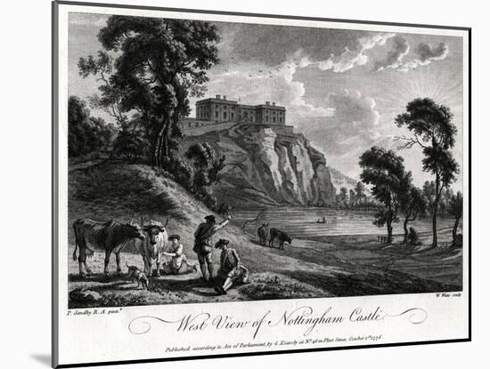 West View of Nottingham Castle, Nottinghamshire, 1776-William Watts-Mounted Giclee Print