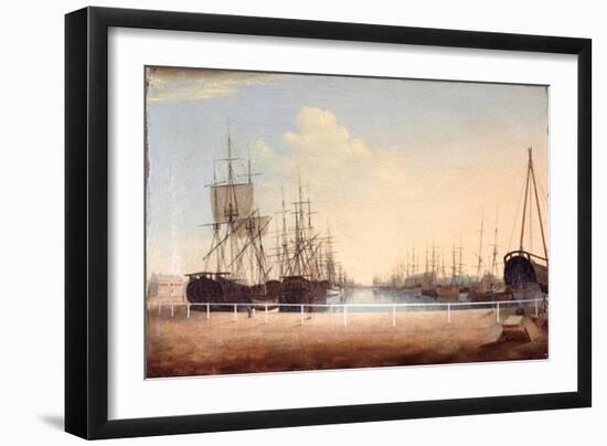 West View of the New Dock at Kingston Upon Hull-Robert Thew-Framed Giclee Print