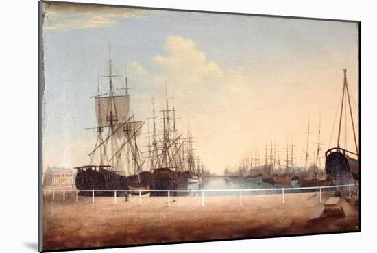 West View of the New Dock at Kingston Upon Hull-Robert Thew-Mounted Giclee Print