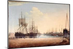 West View of the New Dock at Kingston Upon Hull-Robert Thew-Mounted Giclee Print