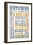 West Virginia - Barnwood Typography-Lantern Press-Framed Art Print