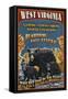 West Virginia - Black Bear Family-Lantern Press-Framed Stretched Canvas