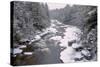 West Virginia, Blackwater Falls SP. Stream in Winter Landscape-Jay O'brien-Stretched Canvas