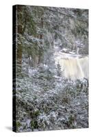West Virginia, Blackwater Falls State Park. Blackwater Falls in Winter-Jaynes Gallery-Stretched Canvas