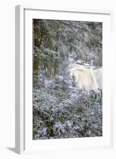 West Virginia, Blackwater Falls State Park. Blackwater Falls in Winter-Jaynes Gallery-Framed Photographic Print