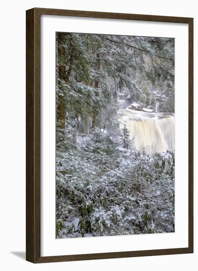 West Virginia, Blackwater Falls State Park. Blackwater Falls in Winter-Jaynes Gallery-Framed Photographic Print