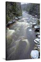 West Virginia, Blackwater Falls State Park. Blackwater River Rapids in Winter-Jaynes Gallery-Stretched Canvas