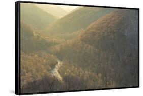 West Virginia, Blackwater Falls State Park. Mountain Sunset from Lindy Point-Jaynes Gallery-Framed Stretched Canvas