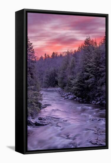 West Virginia, Blackwater Falls State Park. Sunrise on Blackwater River-Jaynes Gallery-Framed Stretched Canvas