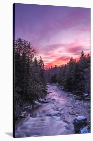 West Virginia, Blackwater Falls State Park. Sunrise on Blackwater River-Jaynes Gallery-Stretched Canvas