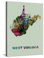 West Virginia Color Splatter Map-NaxArt-Stretched Canvas