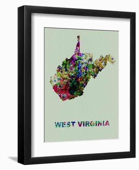 West Virginia Color Splatter Map-NaxArt-Framed Art Print