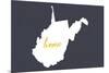 West Virginia - Home State - White on Gray-Lantern Press-Mounted Premium Giclee Print