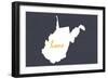 West Virginia - Home State - White on Gray-Lantern Press-Framed Art Print