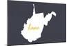 West Virginia - Home State - White on Gray-Lantern Press-Mounted Art Print