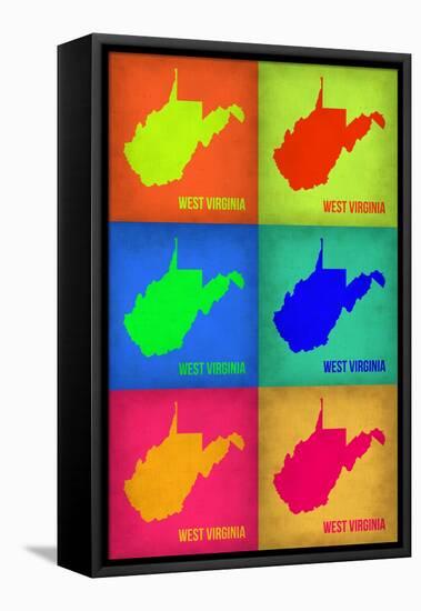 West Virginia Pop Art Map 1-NaxArt-Framed Stretched Canvas