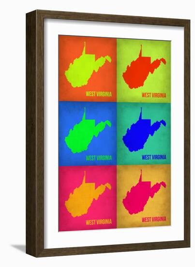 West Virginia Pop Art Map 1-NaxArt-Framed Art Print