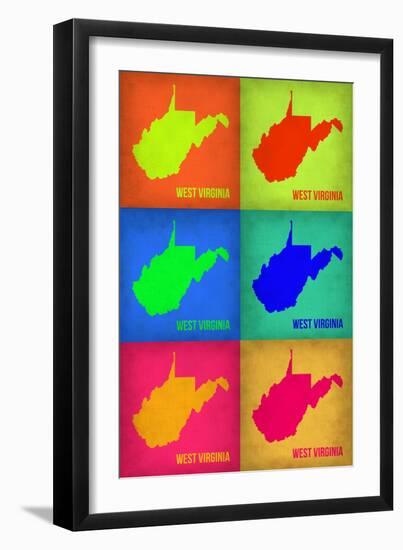 West Virginia Pop Art Map 1-NaxArt-Framed Art Print