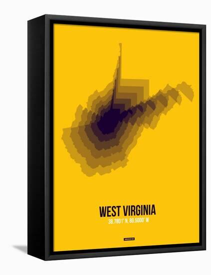 West Virginia Radiant Map 3-NaxArt-Framed Stretched Canvas