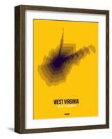 West Virginia Radiant Map 3-NaxArt-Framed Art Print