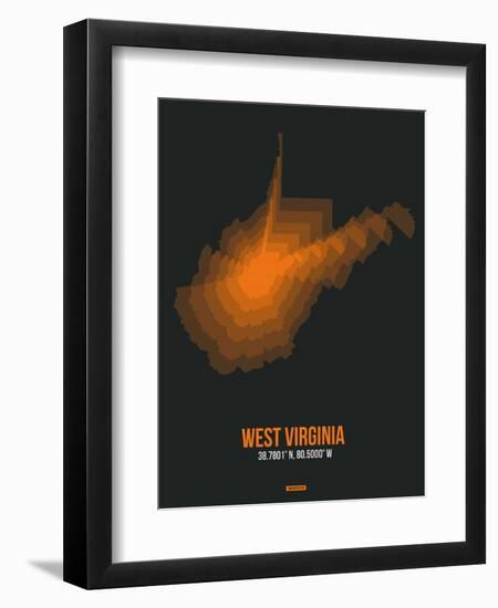 West Virginia Radiant Map 5-NaxArt-Framed Art Print