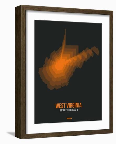 West Virginia Radiant Map 5-NaxArt-Framed Art Print