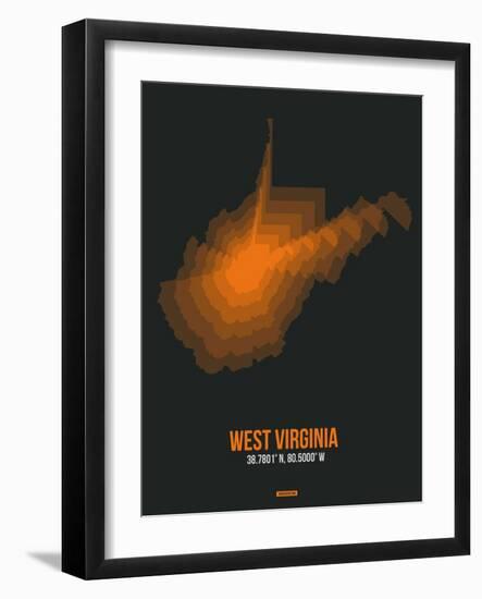 West Virginia Radiant Map 5-NaxArt-Framed Art Print