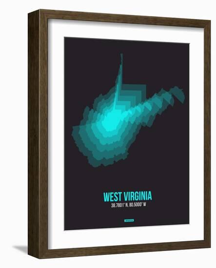 West Virginia Radiant Map 6-NaxArt-Framed Art Print