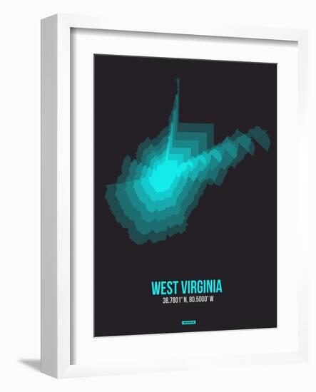 West Virginia Radiant Map 6-NaxArt-Framed Art Print