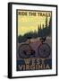 West Virginia - Ride the Trails-Lantern Press-Framed Art Print