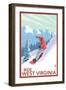 West Virginia - Snowboarder-Lantern Press-Framed Art Print