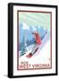 West Virginia - Snowboarder-Lantern Press-Framed Art Print