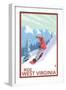 West Virginia - Snowboarder-Lantern Press-Framed Art Print