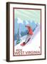 West Virginia - Snowboarder-Lantern Press-Framed Art Print