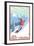 West Virginia - Snowboarder-Lantern Press-Framed Art Print